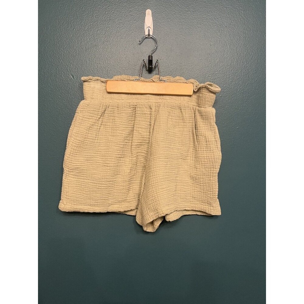 Monrow Elastic waist Green Pull On Shorts Womens S